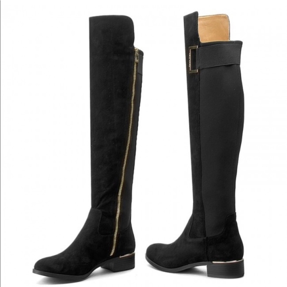 Calvin Klein priya Tall Black Over The Knee Suede Boots 7.5